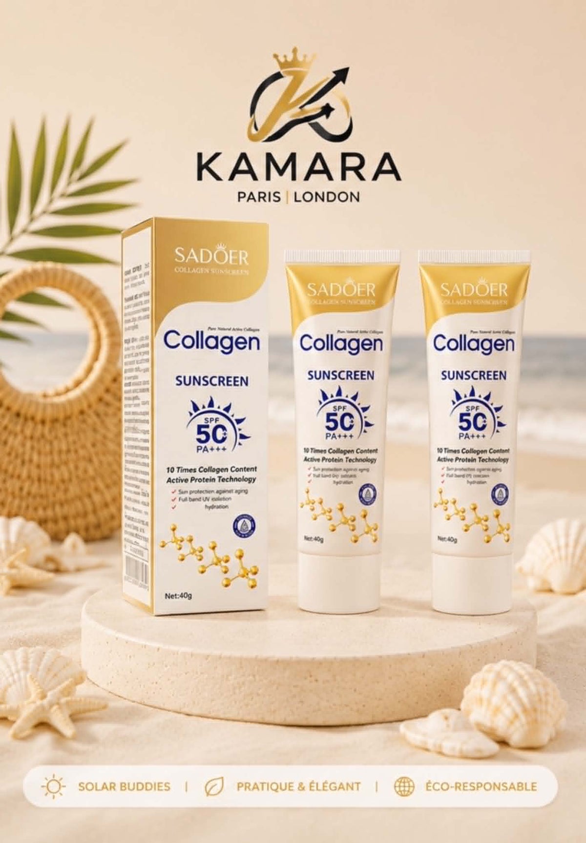 Baume à lèvres + Crème solaire éclaircissante au collagène