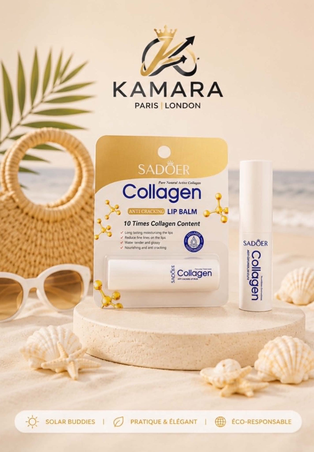 Baume à lèvres + Crème solaire éclaircissante au collagène